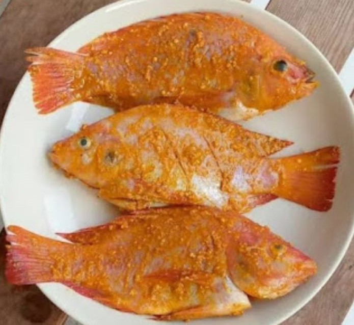 Ikan Nila Gibah yang sudah dibumbui dan siap dimasak
